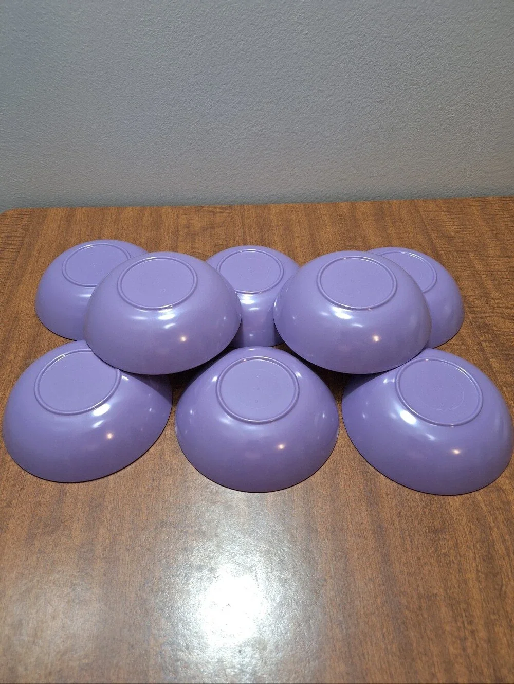 Vtg MCM Retro Purple Lilac Melmac Melamine 16 Pieces 8 Bowls 8 Dessert Plates